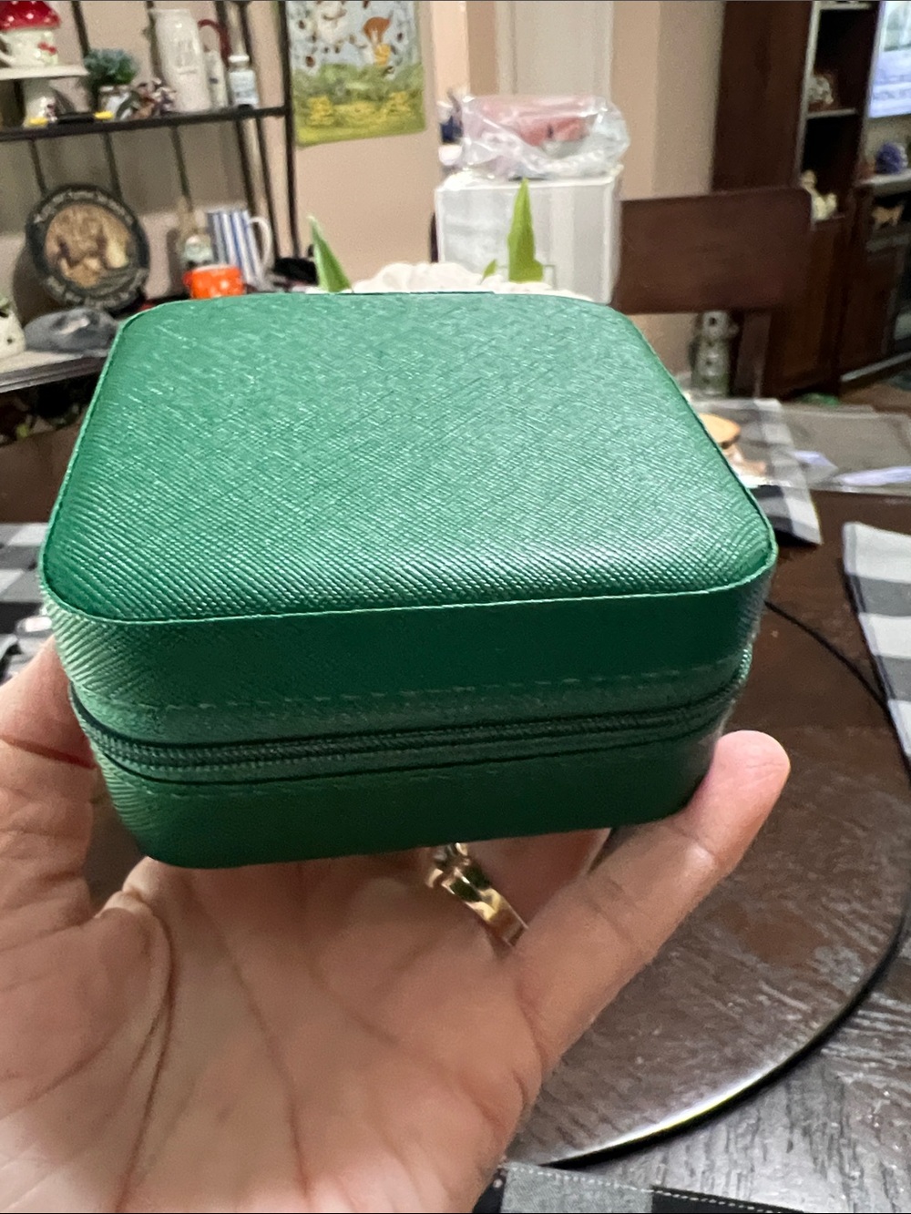 New Green Compact Travel Jewelry Case